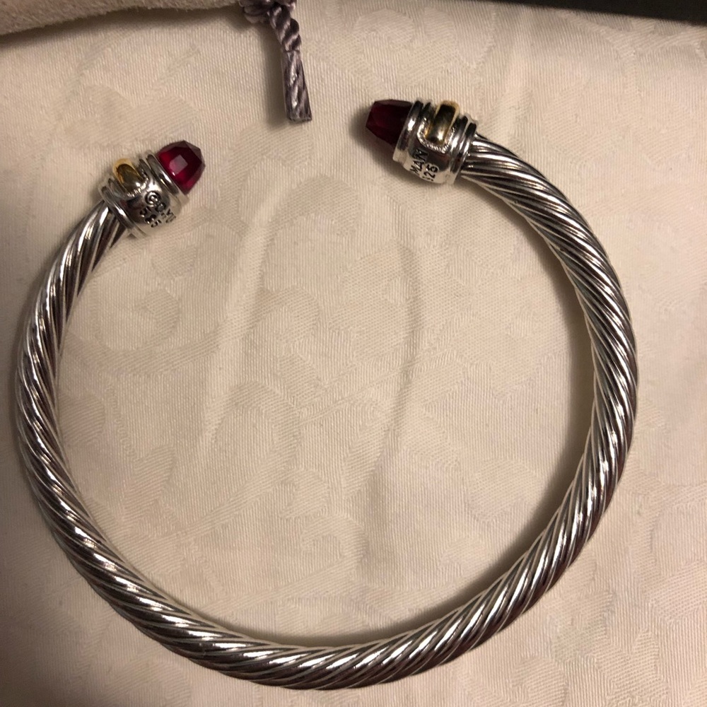 David Yurman classic bracelet garnet 14k gold